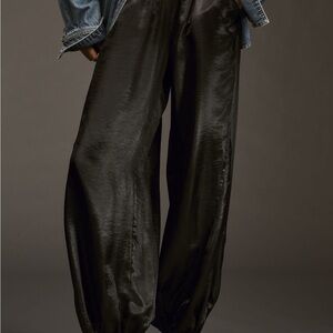 Pilcro Shimmering Black Wide-Leg Pants/joggers